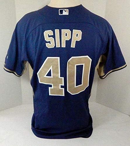 2014 San Diego Padres Tony Sipp 40 Game usou a Marinha da Marinha BP 342 - Jerseys MLB usada