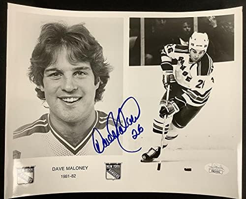 Dave Maloney assinou foto 8x10 Hockey 1981 New York Rangers Promo Photo Auto JSA - fotos autografadas da