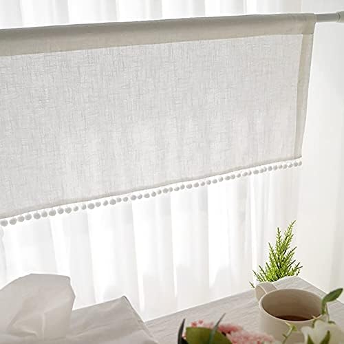 Cortina de cortina de gaze translúcida de Warooma, cortina de cortina de cortina de bistrô, cortina branca de cortra