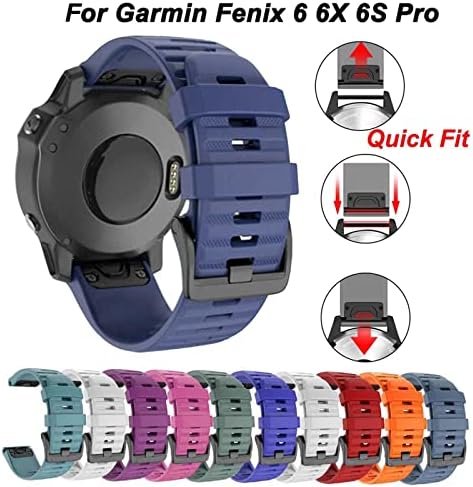 VBWVA New 20 22 26mm Silicone Sport Silicone Watch Band Strap for Garmin Fenix ​​5x 6x Pro 5 6 5s mais 6s