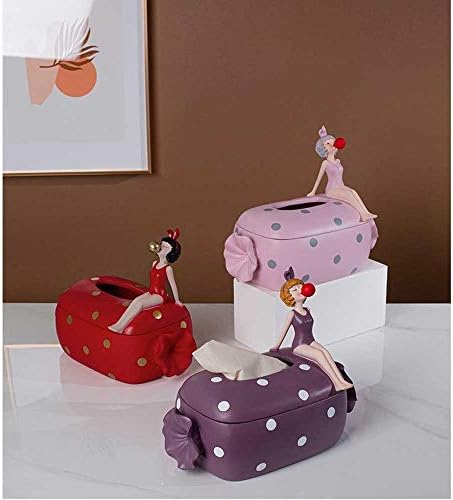 WPYYI Modern Art Bubble Gum Girl Candy Tissue Box Resina Crafts Decoração de Balas Infantis Decoração de