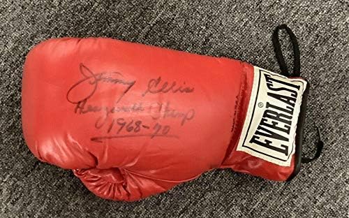 Jimmy Ellis assinou luva de boxe Everlast Autograph HW Champ 1968-70 INSC HOF JSA - luvas de boxe autografadas