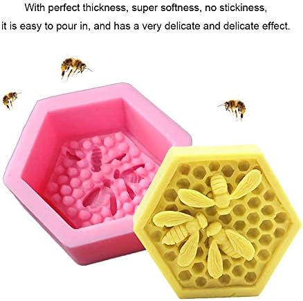 3D Bee Honeycomb feito com sabão de silicone artesanal Moldes de abelhas Moldes de molde de chocolate Moldes de