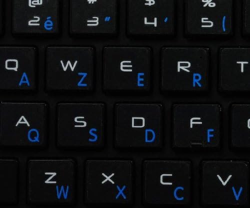 Adesivo francês belga para o teclado Bunco transparente de letras azuis é compatível com a Apple