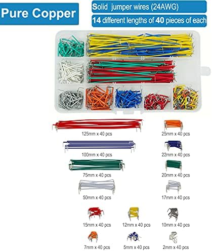 Testerronics 24AWG 560 PCS Jumper Wire Kit com pinças de 6pcs para Arduino ou Raspberry Pi, Circuito