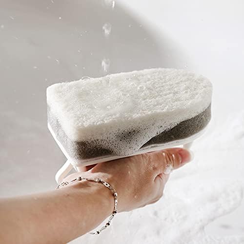 Esponja de limpeza de esponja de cozinha com alça de plástico, escova de limpeza de descontaminação