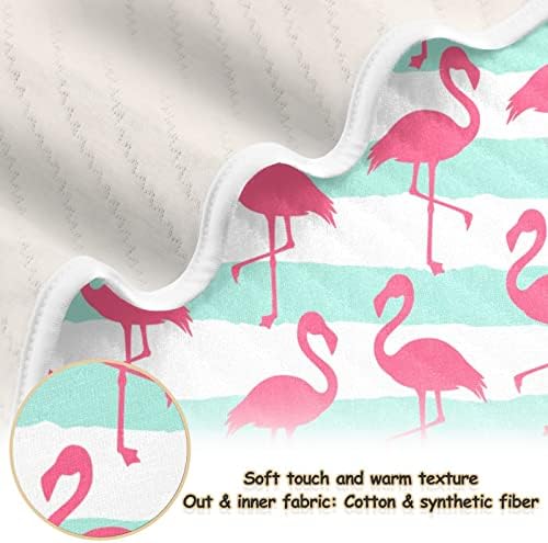 Vector de cobertor Swaddle Padrão sem costura com cobertor de algodão flamingo para bebês, recebendo