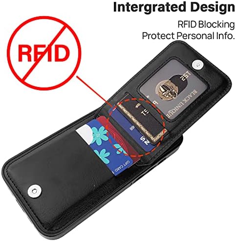 Taporse para iPhone 13 Pro Caixa de carteira com porta -cartão, capa de cartolina de couro falso de couro falso,