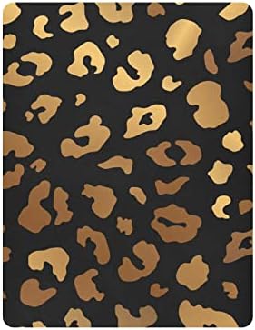Alaza Bronze Leopard Print Cheetah Pattern Sheets de berço de berço de berço para meninos bebês crianças pequenas,