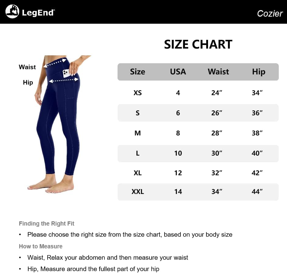 Legend Women Logary Spandex Spandex Leggings High Squat Proof 27 Calças de ioga com bolsos