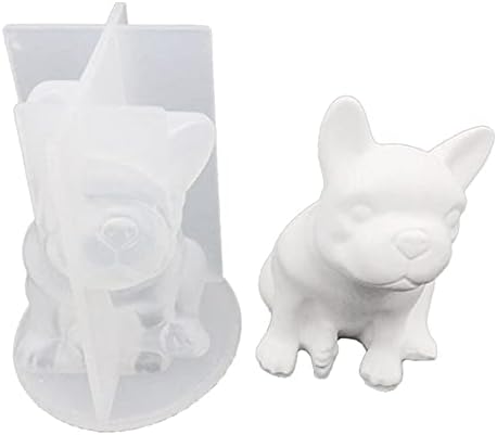 Moldes de silicone de vela de Bybycd, molde de sabão de Bulldog 3D, RESIMENTO DE PENENTE DE CARCO DIY RESIME