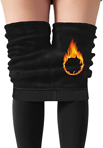 Leggings de Yubnlvae para mulheres alinhadas de lã de inverno Clima frio Elastic de cintura alta 1/2 PCS