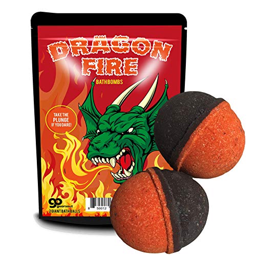 Dragon Fire Bath Bombs - Bolas legais de banheiros para meninos - XL Black Cherry Bath Fizzers,