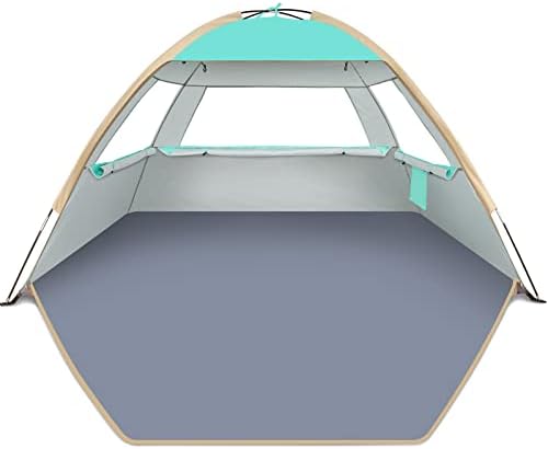 Gorich Beach tenda, barraca de sombra de praia para 3/4-5/6-7/8-10 pessoas com proteção UV 50+,