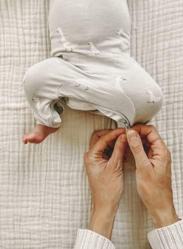 Gunamuna unissex bebê criança ultran soft bambu pijama conversível, footie romance dorminhoco com zíper para