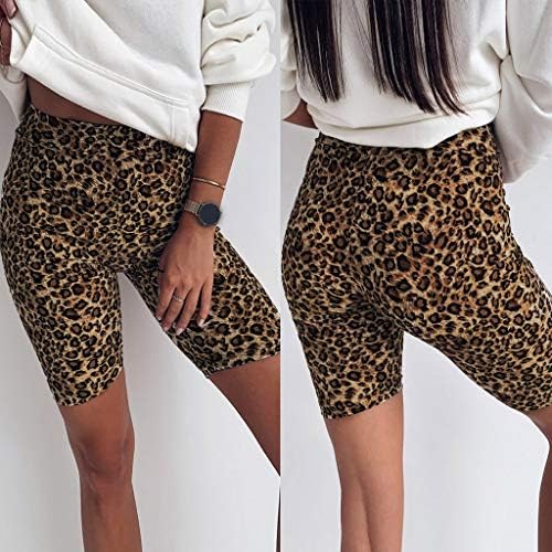 Calça feminina feminina estampa de leopardo Strethcy Fitness calças perneiras esportes apertados push