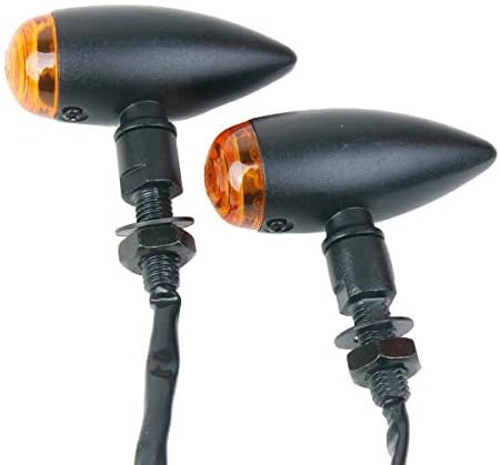 Motortogo Black Bullet Motorcycle LED Indicadores de sinal de giro pisca com lente âmbar compatível