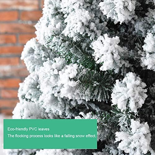 Árvore de Natal artificial de neve de 6 pés de 6 pés com suporte de metal, unidade de decoração de árvore de Natal
