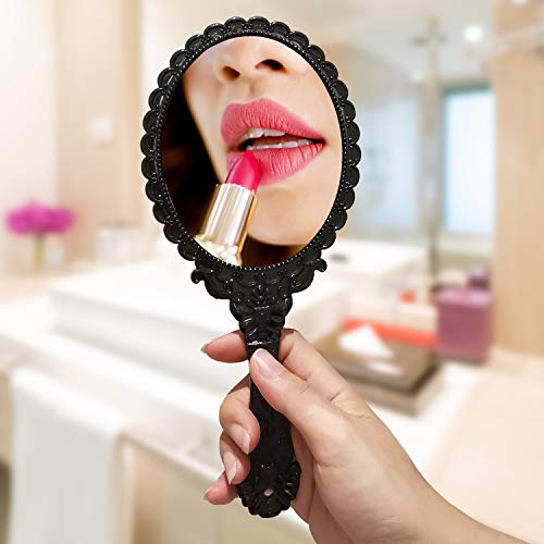 Espelho portátil de Yusong com alça, espelhos de mão compactos de maquiagem viajam pequenos espelhos