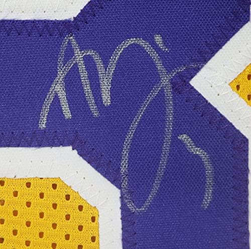 Anthony Davis Los Angeles Lakers assinou autografado amarelo 3 Jersey Custom Coa