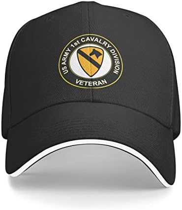 Veterano do Exército dos EUA 1ª Divisão de Cavalaria Unissex Baseball Cap ajustável Chapéu de