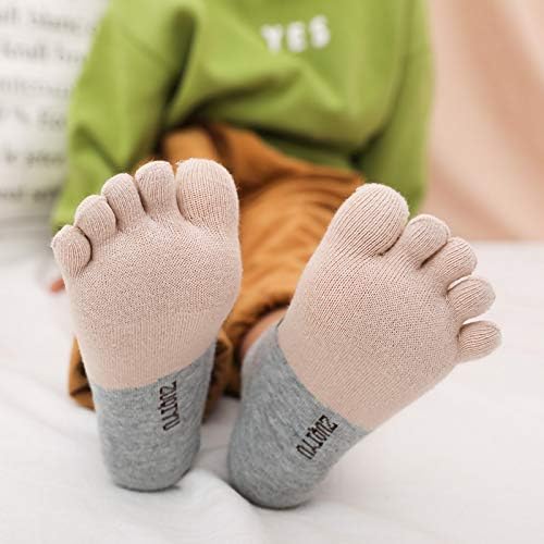 Famkit Kids Toe Socks 5 Par Crianças de cinco meias de dedão dos dedos de algodão respirável esportes de cinco dedos