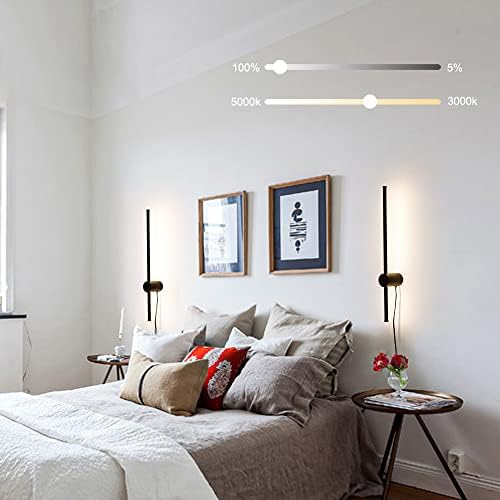 Oiyio Modern Plug Modern Plug in Wall SCENCE DE 2, Luz de parede LED preta com plug in Cord Switch Dimmable