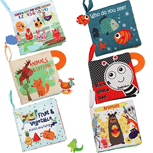 Livros de bebê de pano macio Toys tocam e sentem livros para bebês, bebês, crianças pequenas, brinquedos de 0