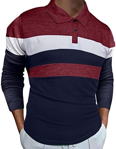 Xxbr 2022 Novos camisas de pólo masculino, manga comprida Button Golf Tops de golfe colorblock de