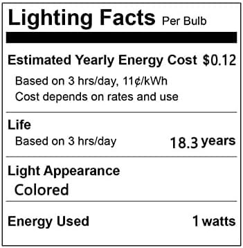 Iluminação LXCOM 25 lâmpada de lâmpada colorida de pacote G45 LED NIGHT LUZ COLOR BULBA 1W GLOBO BULBS E26/E27
