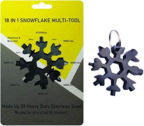 18 em 1 Snowflake Multitool - Ferramenta Multi Standard - Keychain Multitool - Mini Multitool da chave de neve