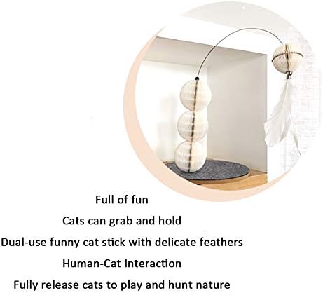 Sauweray High-end Feather Cat Funny Funny, Light Luxury Style Cat Cat Rod Funny Cat Stick Cat Scratch