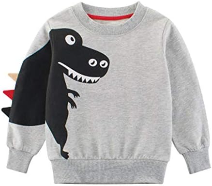 Supfans Toddler Boys Dinosaur Swetons de camisetas de pullocação de pullocação de pullocação longa