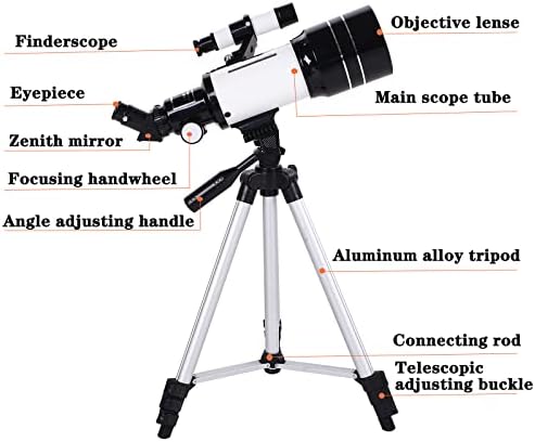 Telescópio para iniciantes de Timisea Kids, Apertura de 70 mm 300mm AZ Mount Astronomical Refrating