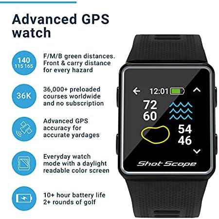 Escopo de tiro G3 GPS Watch - F/M/B + Distâncias de risco - Aplicativos iOS e Android - Tela colorida - mais