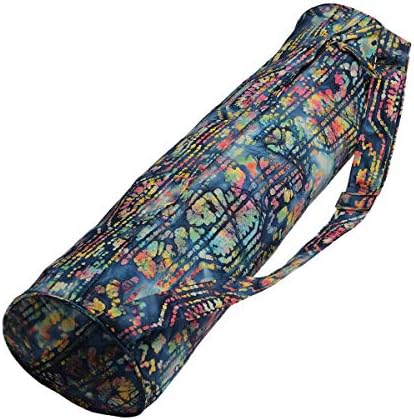 Hugger Mugger Batik Yoga Mat Bag - Bonito padrão, algodão durável, forro completo, alça ajustável,