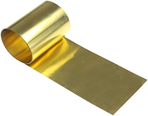 Lucknight Brass Metal Metal Fossa de folha de papel espessura 0,2 mm, placa de latão longa de 5000 mm
