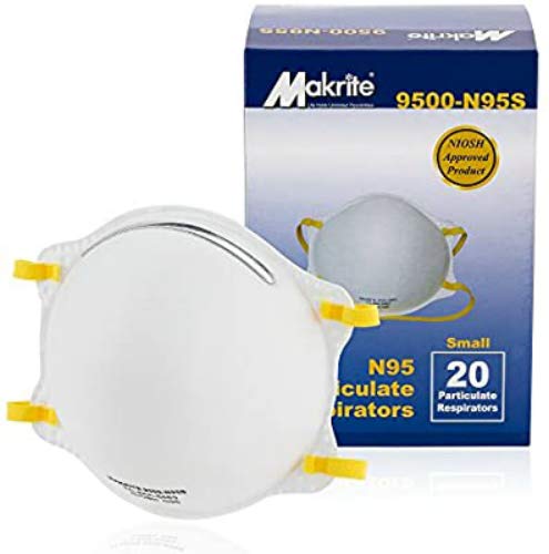 NIOSH Certificado Makrite 9500-N95S Máscara de respirador de partículas pré-formadas, tamanho pequeno