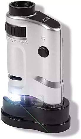 Lignas de Knoxc, lupa com luz, 20x 40x Zoom ajustável Mini Menípido portátil Microscópio portátil