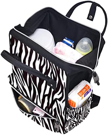 Listras de zebra brancas pretas Backpack de fraldas de fraldas Backpack Baby Nappy trocando bolsas