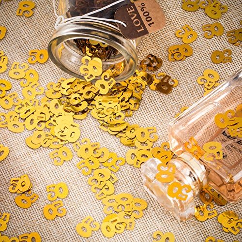 Willbond Gold 50th Birthday Confetti, 50 Number Confetti, 50th Party Confetti, 2 sacolas