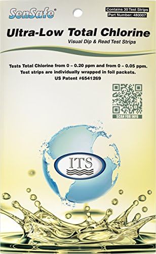 Sistemas de teste industriais Sensafe 480007 Faixa total de teste de cloro, faixa ultra baixa, tempo de teste