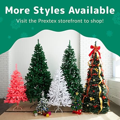Prextex Premium 4 pés pré -decorados árvore de Natal com luzes - árvore de Natal Pop up, árvore de Natal prelit