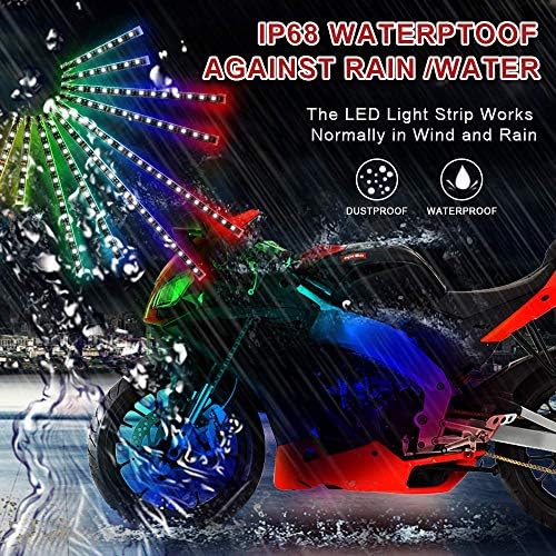 Kit de luz LED de motocicleta Hybkler 12 peças com App IR RF Controladores remotos sem fio RF Multi-Color