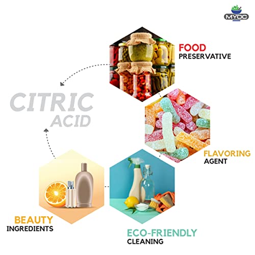 Pó de ácido cítrico puro do mioc para limpeza, supermercado e alimentos gourmet, bombas de banho a granel