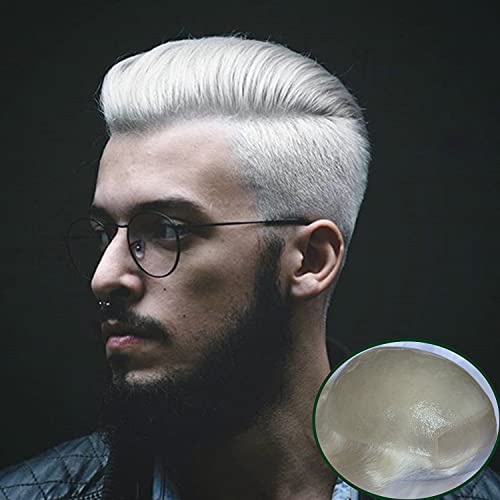 Toupe de Voloria para homens dos cabelos humanos europeus renda suíça