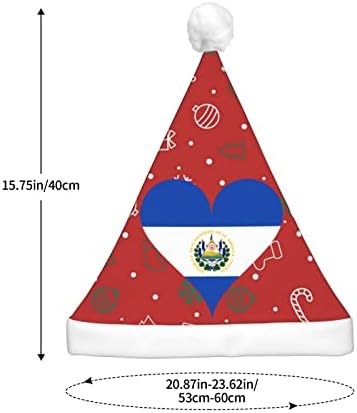 El Salvador Bandro Coração Funny Adults Plush Papai Noel Light Up Hat Christmas for Women & Men Holida