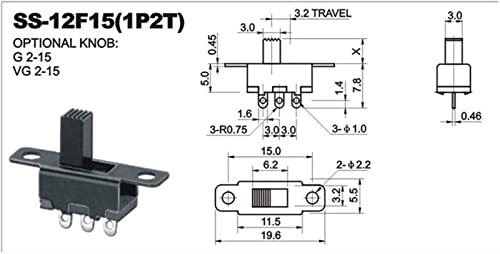 Interruptor micro interruptor de alternância 5v 0,3a Mini tamanho preto interruptor slide spdt