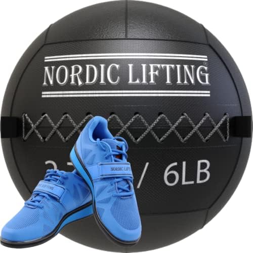 Bola de parede de elevação nórdica 6 lb pacote com sapatos megin tamanho 7 - azul