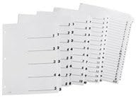 Divisores de índice pré-impressos da marca OfficeMax, cartas A-Z, 8 1/2 x 11, 30% reciclado, preto/branco,